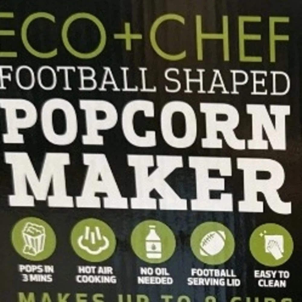 ECO+CHEF Football Shaped Popcorn Maker with Built-in Bowl - Picture 2 of 9